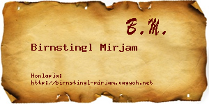 Birnstingl Mirjam névjegykártya